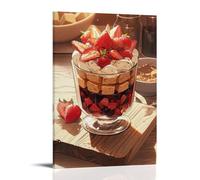 XMHMYHZJ Poster alimentaire d'un verre de dessert avec des fruits sur elle - Décoration murale moderne à suspendre - 40 x 60 cm