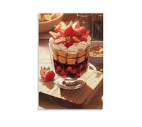 XMHMYHZJ Poster alimentaire d'un verre de dessert avec des fruits sur elle Décoration murale moderne à suspendre 60 x 90 cm