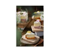 XMHMYHZJ Poster alimentaire pour buffet avec petits desserts et ustensiles en bois Décoration murale moderne à suspendre 30 x 45 cm