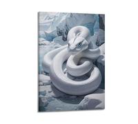 XMHMYHZJ Poster animal, serpents blancs entrelacés, décoration murale moderne à suspendre, 60 x 90 cm