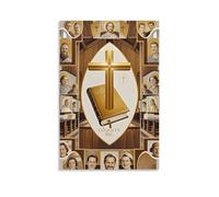 XMHMYHZJ Poster chrétien en couleur avec douze images montrant des personnes assises sur un mur Art mural Décoration moderne à suspendre 30 x 45 cm
