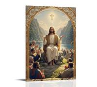 XMHMYHZJ Poster chrétien représentant Jésus agenouillé et priant sur une rive de rivière - Décoration murale moderne à suspendre - 30 x 45 cm