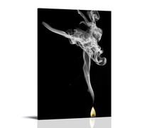 XMHMYHZJ Poster d'art avec un briquet jaune brûlant dans le noir Décoration murale moderne à suspendre 50 x 75 cm
