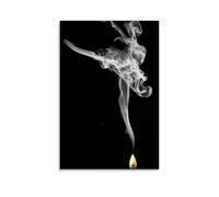 XMHMYHZJ Poster d'art avec un briquet jaune brûlant dans l'obscurité Décoration murale moderne à suspendre 20 x 30 cm