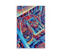 XMHMYHZJ Poster d'art avec un motif abstrait coloré avec cercle, formes géométriques et spirales Décoration murale moderne à suspendre 30 x 45 cm