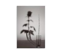 XMHMYHZJ Poster d'art avec une seule fleur dans un vase vide et ombre d'une décoration murale moderne à suspendre 30 x 45 cm