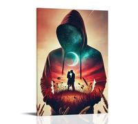 XMHMYHZJ Poster d'art qui ressemble à une peinture du beau ciel nocturne avec un couple - Décoration murale moderne à suspendre - 20 x 30 cm