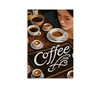 XMHMYHZJ Poster de café « A Woman Looks at The Coffee on The Table » Décoration murale moderne à suspendre 20 x 30 cm