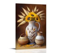 XMHMYHZJ Poster de fleurs sur un mur derrière le pichet, vase et autres articles d'art mural moderne à suspendre 20 x 30 cm