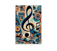 XMHMYHZJ Poster de musique avec un aigus, un disque et de nombreuses chansons jouées Décoration murale moderne à suspendre 40 x 60 cm