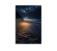 XMHMYHZJ Poster de paysage avec le sable et les empreintes d'un dessous - Décoration murale moderne à suspendre - 50 x 75 cm