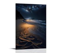 XMHMYHZJ Poster de paysage avec le sable et les empreintes d'un dessous - Décoration murale moderne à suspendre 60 x 90 cm