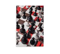 XMHMYHZJ Poster d'échecs avec de nombreuses pièces différentes qui peuvent être assemblées, art mural, décoration moderne, poster d'art à suspendre, 40 x 60 cm