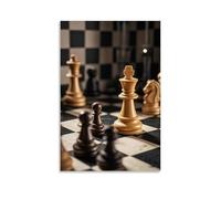 XMHMYHZJ Poster d'échecs représentant un roi et plusieurs reines sur un tableau à carreaux Décoration murale moderne à suspendre 50 x 75 cm