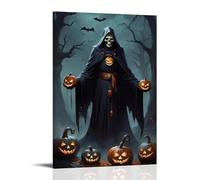 XMHMYHZJ Poster d'Halloween avec personnage hanté habillé comme un prêtre sinistre - Décoration murale moderne à suspendre - 20 x 30 cm