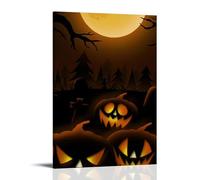 XMHMYHZJ Poster d'Halloween Tête de citrouille Décoration murale moderne à suspendre 60 x 90 cm