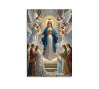 XMHMYHZJ Poster mural à suspendre Le couronnement de la Vierge par les anges, choeur céleste, style gothique, élégant, 30 x 45 cm