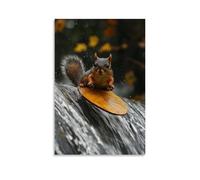 XMHMYHZJ Poster mural moderne à suspendre Motif écureuil glisse vers le bas d'une chute d'eau 20 x 30 cm