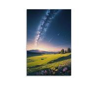 XMHMYHZJ Poster paysage de pleine lune, étoile filante derrière décoration murale moderne à suspendre 30 x 45 cm