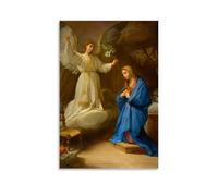 XMHMYHZJ Poster religieux du Saint-Esprit, un ange tenant une fleur - Art mural moderne à suspendre - 30 x 45 cm