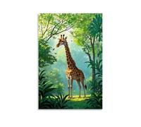 XMHMYHZJ Poster représentant une girafe debout sous l'ombre - Décoration murale moderne à suspendre - 50 x 75 cm