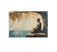 XMHMYHZJ PQGK8Q Poster Bouddhisme Statue de Bouddha dans la paix Medi Décoration murale moderne à suspendre 30 x 45 cm