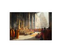 XMHMYHZJ QSZYRG Poster bouddhisme Rituels du festival Ullambana Décoration murale moderne à suspendre 60 x 90 cm