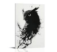 XMHMYHZJ Silhouette de hibou abstraite créée par le mouvement lent des formes minimalistes. Décoration murale moderne à suspendre, 40 x 60 cm