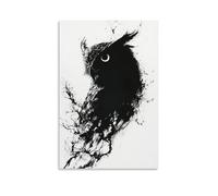 XMHMYHZJ Silhouette de hibou abstraite créée par le mouvement lent des formes minimalistes. Décoration murale moderne à suspendre 30 x 45 cm