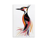 XMHMYHZJ Silhouette de pic abstraite magnifiquement conçue par des lignes de couleur fluides dynamiques sur fond pur. Décoration murale moderne à suspendre 60 x 90 cm