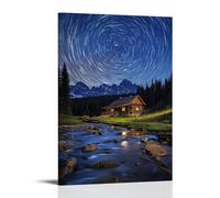 XMHMYHZJ Starr, Trails over A Cabin in The Mountains with A Stream Through It Wall Art Mural Décoration Moderne Poster 30 x 45 cm