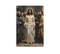 XMHMYHZJ The Ecce Homo, Christ Présenté à la foule, regard douloureux, art mural réalisme baroque Décoration murale moderne à suspendre 60 x 90 cm