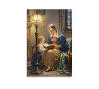 XMHMYHZJ The Madonna of the Book, Reading with Child, Intimate Lighting, Dutch Réalisme Wall Art Mural Décoration Moderne Poster à Suspendre 20 x 30 cm