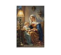 XMHMYHZJ The Madonna of the Book, Reading with Child, Intimate Lighting, Dutch Réalisme Wall Art Mural Décoration Moderne Poster à Suspendre 20 x 30 cm