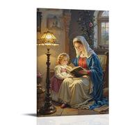 XMHMYHZJ The Madonna of the Book, Reading with Child, Intimate Lighting, Dutch Réalisme Wall Art Mural Décoration Moderne Poster à Suspendre 20 x 30 cm