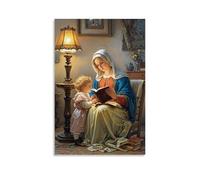 XMHMYHZJ The Madonna of the Book, Reading with Child, Intimate Lighting, Dutch Réalisme Wall Art Mural Décoration Moderne Poster à Suspendre 20 x 30 cm