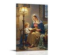 XMHMYHZJ The Madonna of the Book, Reading with Child, Intimate Lighting, Dutch Réalisme Wall Art Mural Décoration Moderne Poster à Suspendre 20 x 30 cm