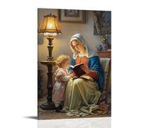 XMHMYHZJ The Madonna of the Book, Reading with Child, Intimate Lighting, Dutch Réalisme Wall Art Mural Décoration Moderne Poster à Suspendre 20 x 30 cm