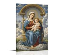 XMHMYHZJ The Madonna of the Chair, composition circulaire, Tender Embrace, art mural de la Renaissance Décoration moderne à suspendre Poster 20 x 30 cm