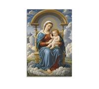 XMHMYHZJ The Madonna of the Chair, composition circulaire, Tender Embrace, art mural de la Renaissance Décoration moderne à suspendre Poster 50 x 75 cm