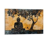 XMHMYHZJ WFE26H Poster Bouddhisme Statue de Bouddha dans la paix Medi Décoration murale moderne à suspendre 50 x 75 cm