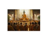XMHMYHZJ WUA3FN Poster bouddhisme Rituels du festival Ullambana Décoration murale moderne à suspendre 60 x 90 cm