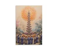 XMHMYHZJ YRVF53 Poster bouddhisme Rituels du festival Ullambana Décoration murale moderne à suspendre 40 x 60 cm