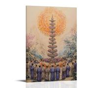 XMHMYHZJ YRVF53 Poster bouddhisme Rituels du festival Ullambana Décoration murale moderne à suspendre 40 x 60 cm