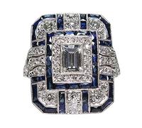 Xmiral Bague de Luxe en Forme de Poire avec Diamants, Proposition d'anniversaire, Bague de fiançailles Nuptiale Organisateur Anneaux Bijoux