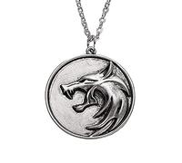 Xmiral Collier Pendentif Homme Tête de Loup Witcher Totems Tag Accessoires Exagérés Étui Bijoux