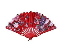 Xmiral Éventail japonais en tissu avec compartiments muraux pour mariage, fête, carnaval, papier