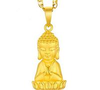 Xmiral Rulai COLLIER BOUDDHA Feng Charme Or Shui Lucky Yoga Spirit Colliers et Pendentifs Colliers Médaillon Bijoux