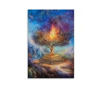 XMJHHMHZ Poster Judaïsme Alliance éternelle - Le buisson ardent et les tablettes sacrées Décoration murale moderne à suspendre 40 x 60 cm