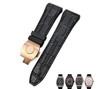 XMKT Bracelet de montre Franck Muller 28 mm en cuir de vachette et silicone avec boucle pliable en caoutchouc et nylon pour homme, 28mm, Acétate, Pas de pierre précieuse